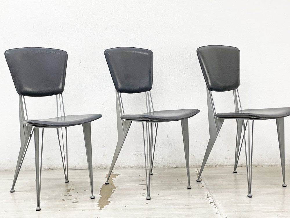 ファセム Fasem 本革×スチール ダイニングチェア イタリアモダン アクタス ACTUS取扱 A ●