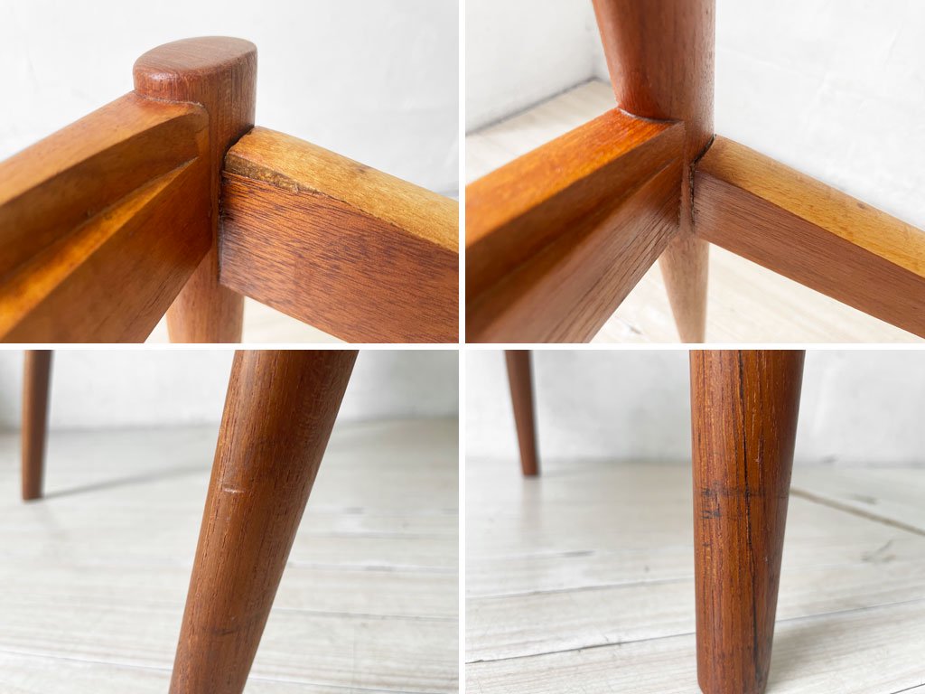 スコウ・アンデルセン Schou Andersen No.42 ビンテージ ダイニングチェア ハーフアーム カイ・クリスチャンセン ブルー チーク材 ★