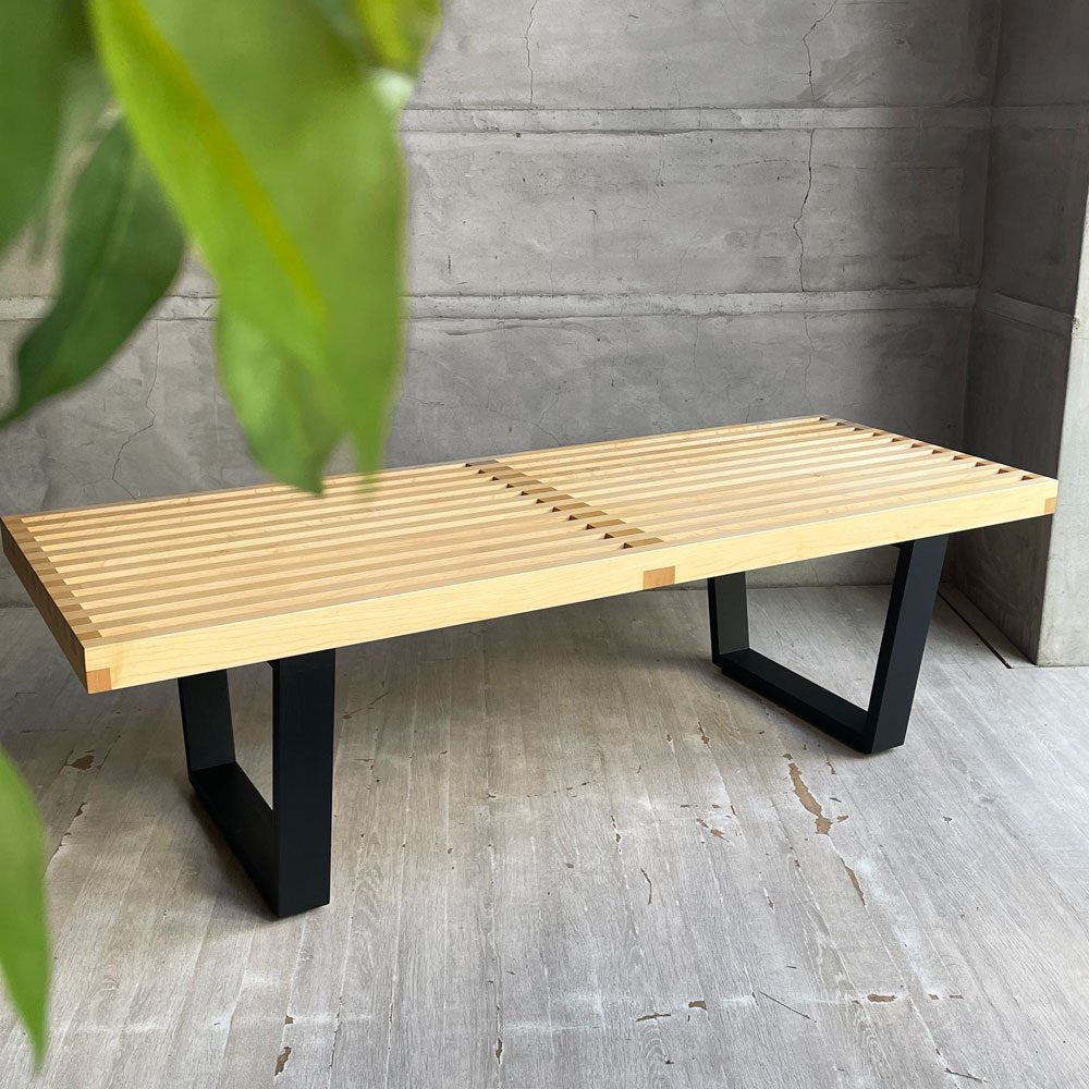 ハーマンミラー Herman Miller プラットフォームベンチ Platform Bench ネルソンベンチ メープル/ウッドベース W122cm ジョージネルソン 定価¥250,800- ♪
