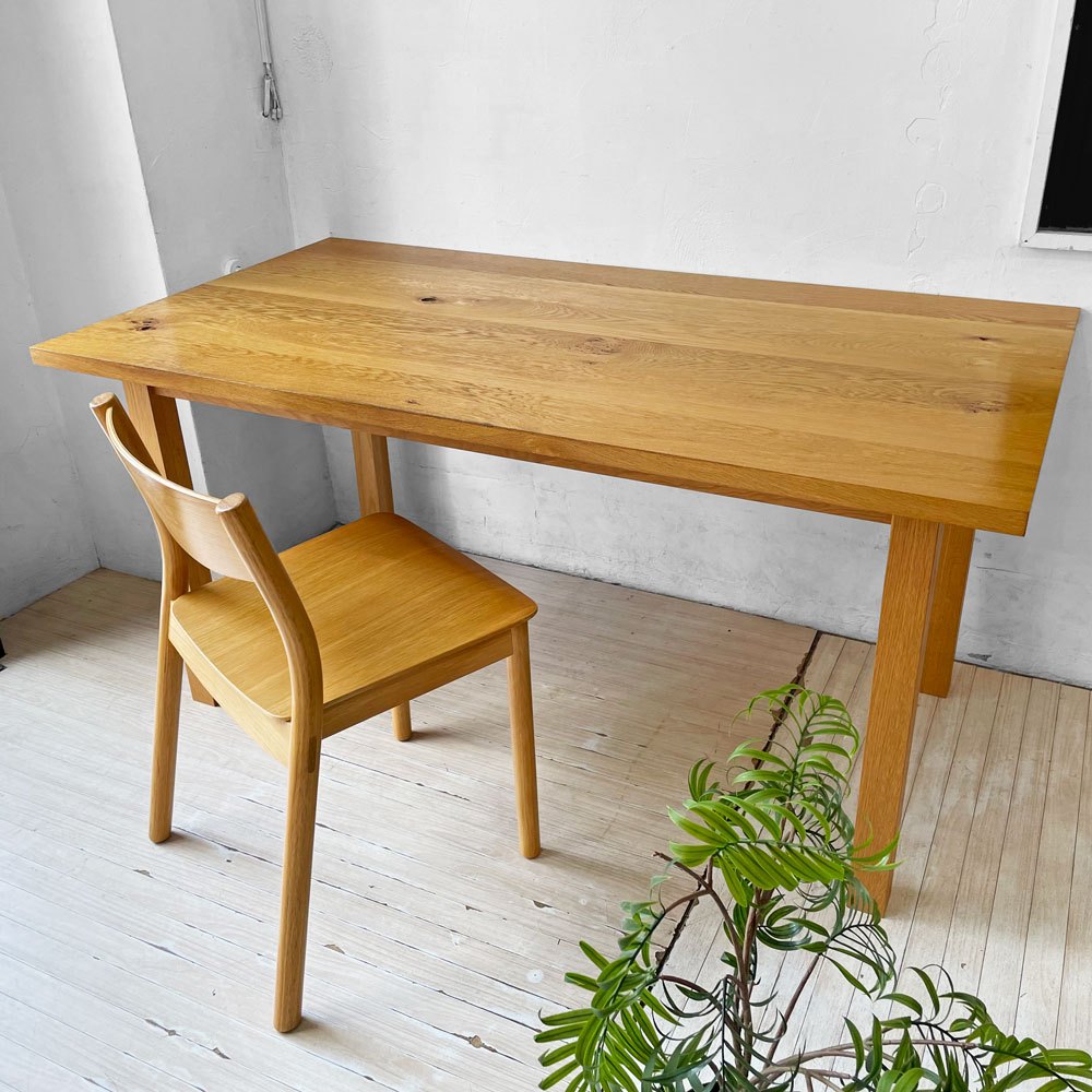 無印良品 MUJI リアルファニチャー REAL FURNITURE オーク無垢材ダイニングテーブル・長方形3 ナチュラルテイスト 定価 ¥143,000- ★