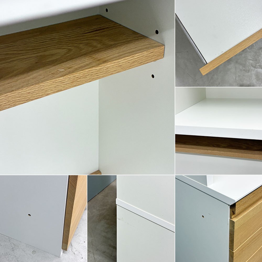 モモナチュラル MOMO Natural ホルム HOLM カップボード CUPBOARD キッチンボード オーク材 ホワイト メラミン化粧板 ナチュラルモダン ◎