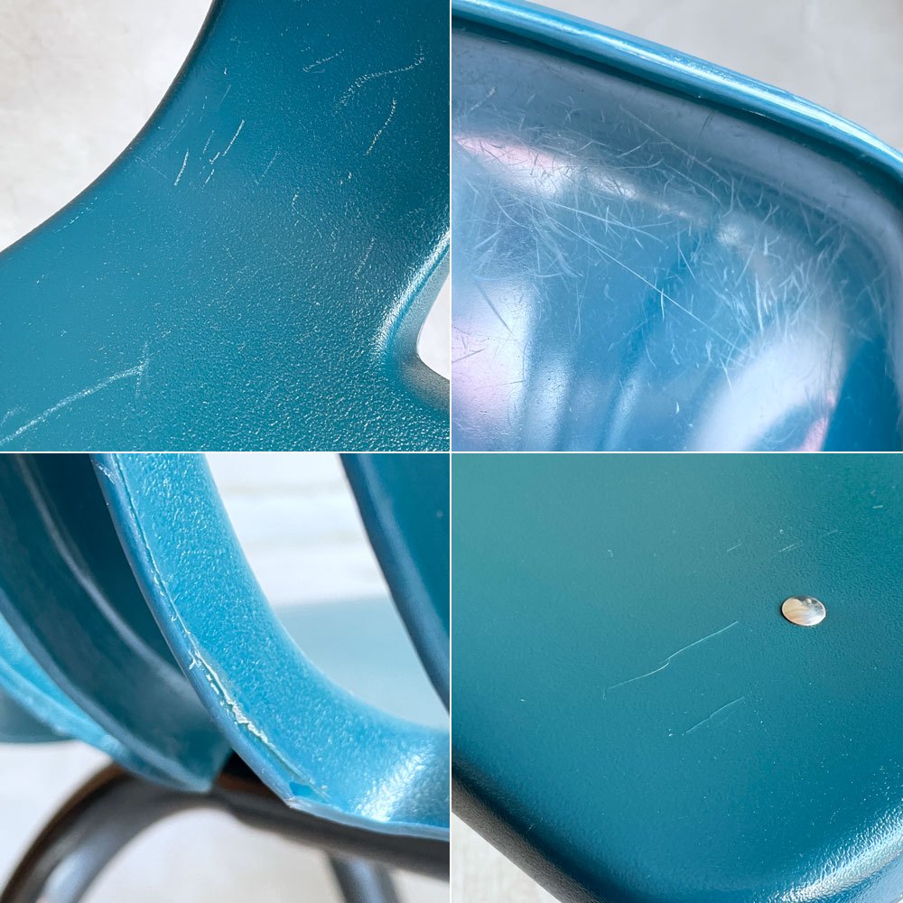 バルコ VIRCO 9000 Chair スクールチェア スタッキングチェア プラスチックシート ブルー アメリカ 定価¥21,450- ♪