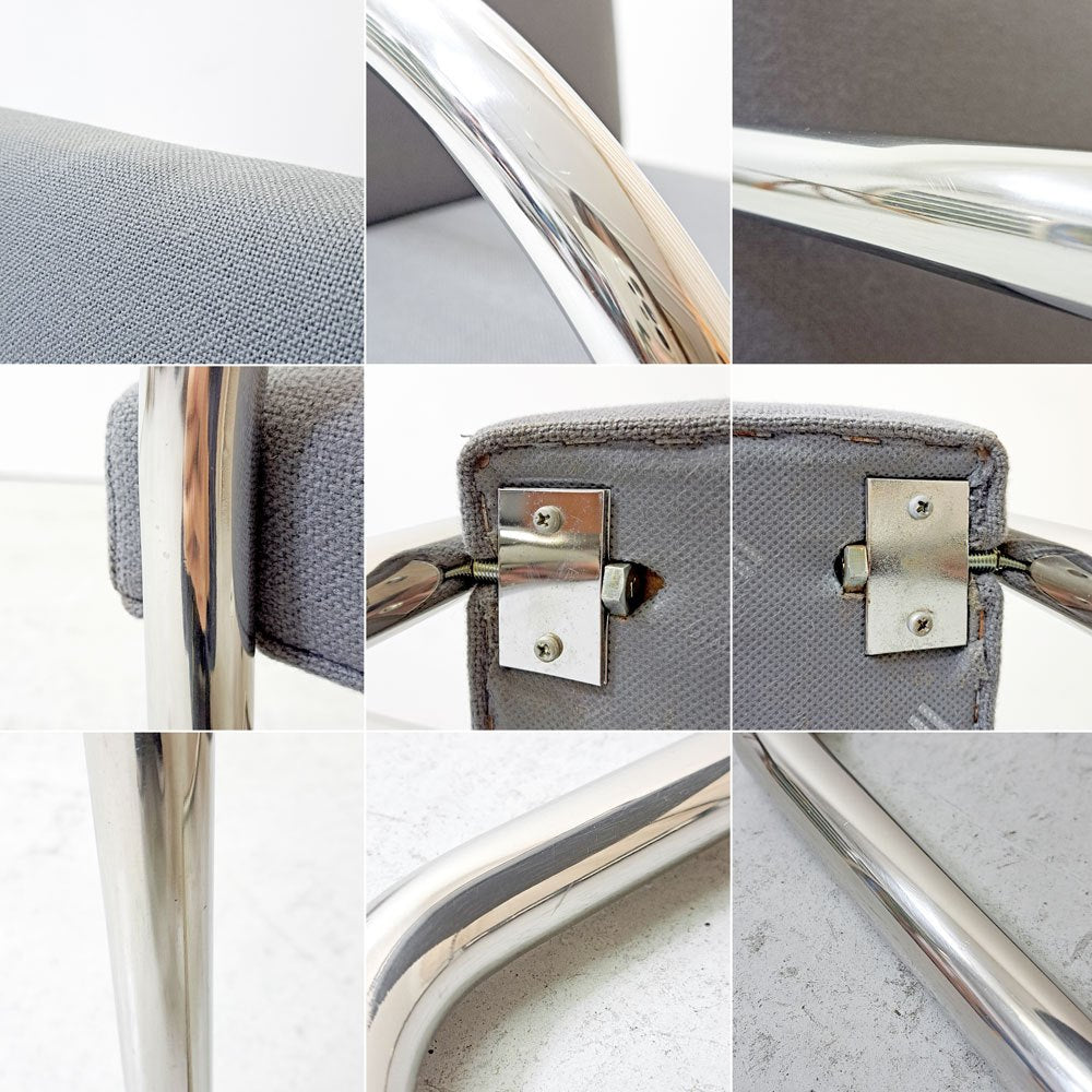ノル knoll ブルーノ アームチェア チューブラー Brno Arm Chair Tubular ミースファンデルローエ カンチレバー グレー ファブリック ●
