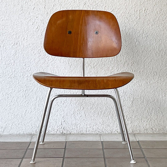 ハーマンミラー Herman Miller プライウッドダイニングチェア DCM ウォールナット メタルレッグ C&R イームズ ビンテージ ◇