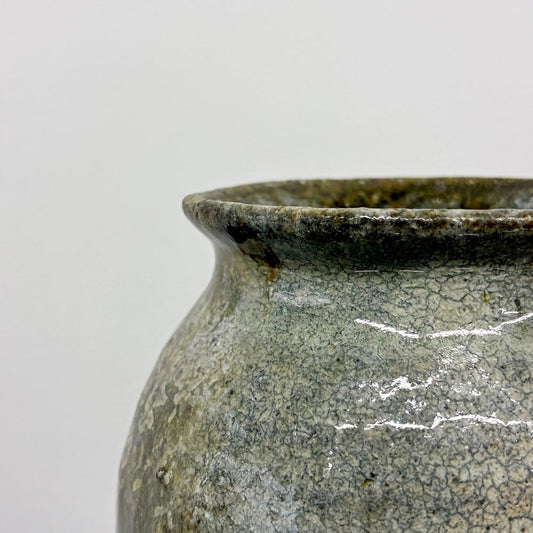 八田亨 花器 花瓶 フラワーベース 陶器 穴窯 薪窯 現代作家 日本 国産 H18.5cm ◎