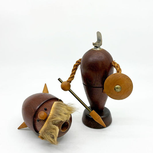 ノギンス NOGGINS バイキング ドール 槍 大 木製人形 オブジェ 栓抜き 北欧 民芸 ビンテージ D ●