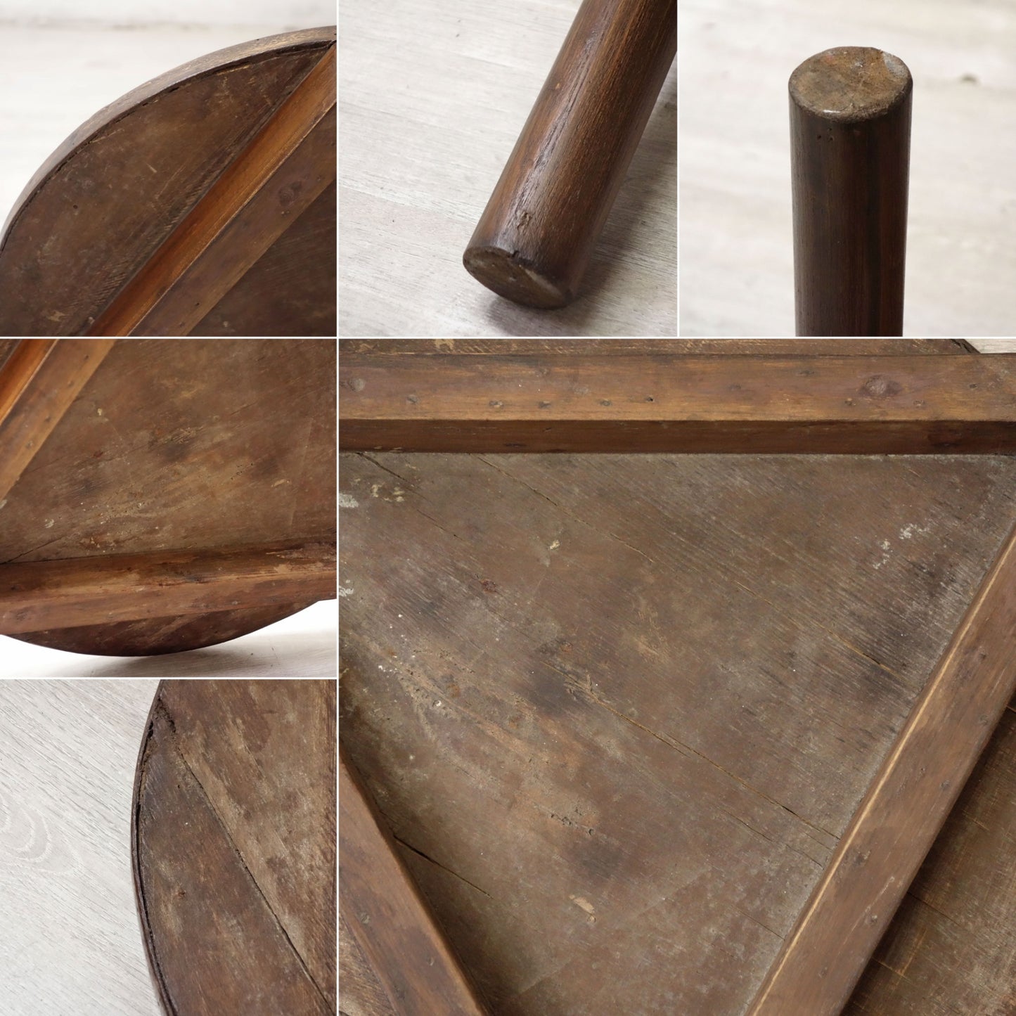 ピエール・ジャンヌレ Pierre Jeanneret ラウンドコーヒーテーブル Round coffee Table チーク無垢材 チャンディーガル ビンテージ ●