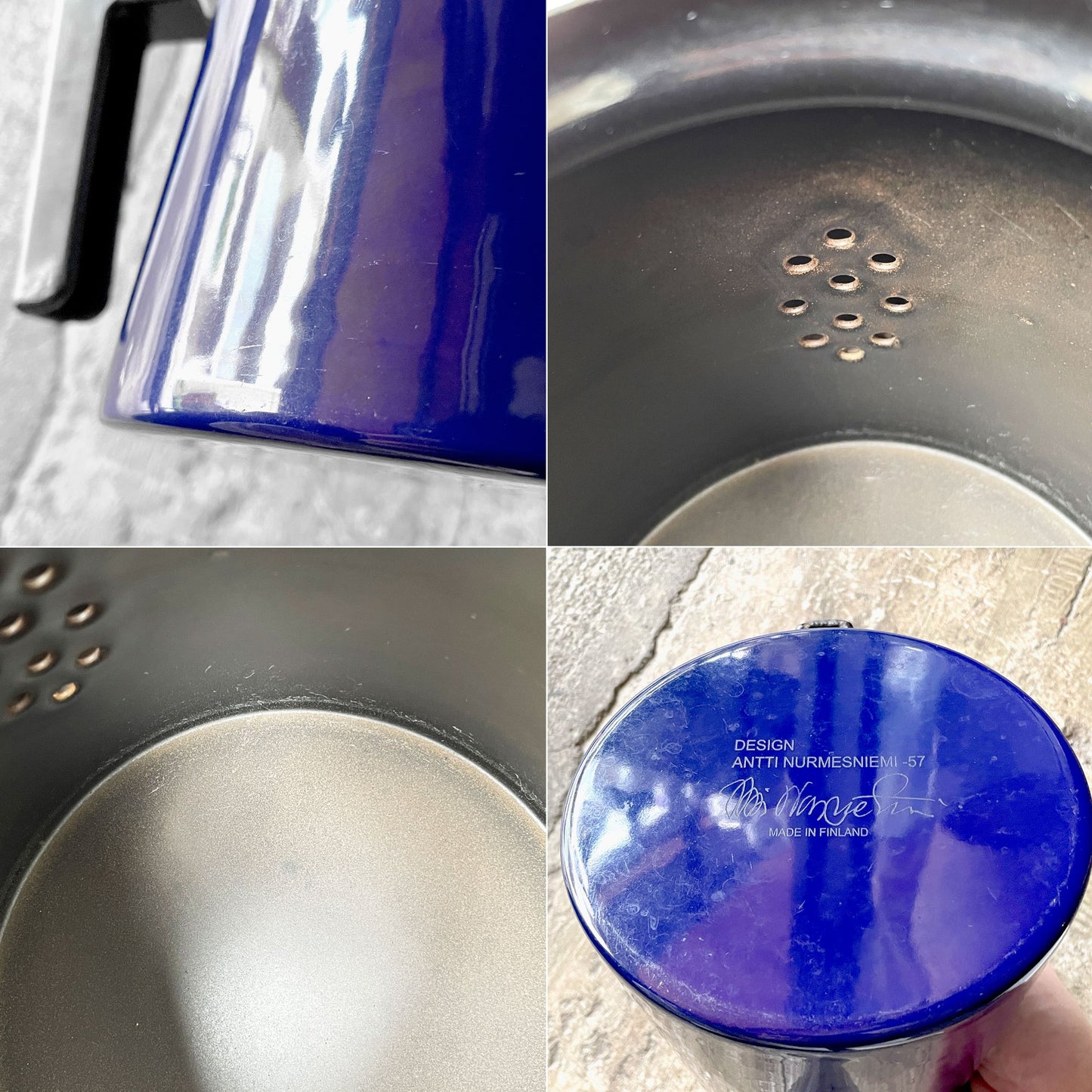 フィネル FINEL ペフトーリ Pehtoori エナメルコーヒーポットコバルトブルー Lサイズ 1.5L アンティ・ヌルメスニエミ フィンランド 復刻品 北欧雑貨 ■