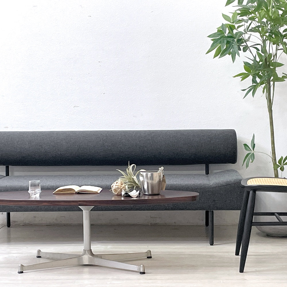 イデー IDEE ディヴァンコ DIVANCO ラウンド 3シーターソファ ファブリック W180cm 植木 莞爾 ファブリック張替済み ●