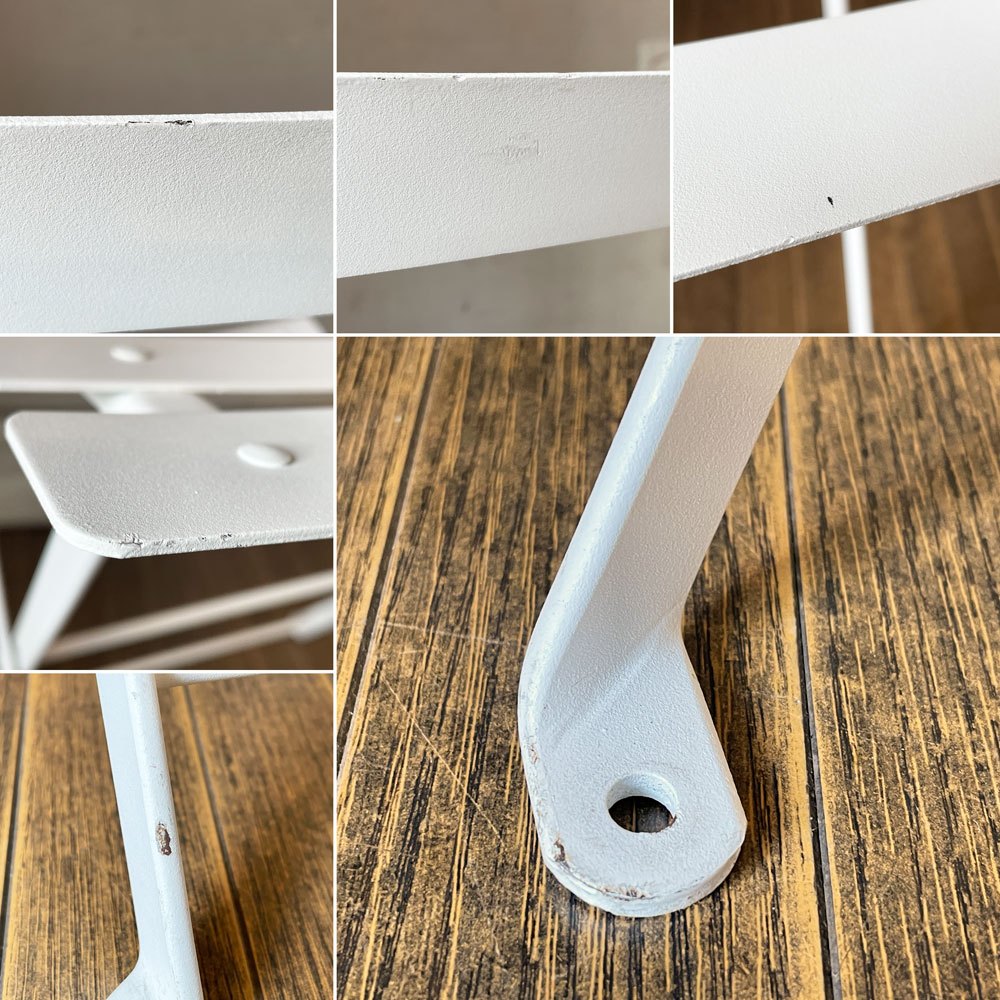 フェルモブ Fermob ビストロ BISTRO メタルチェア METAL CHAIR フォールディング ガーデンチェア ホワイト 折りたたみ フランス 定価¥18,700- グライズ欠品 B ◎