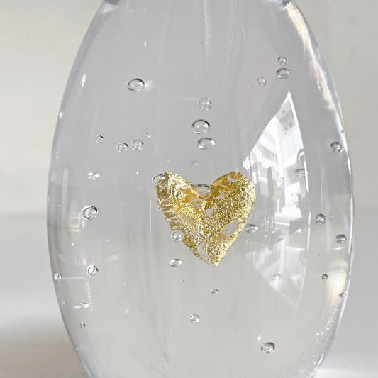 イイノナホ iino naho ハート Heart ペーパーウエイト ガラスオブジェ 箱付き 置物 現代作家 ガラス作家 ■