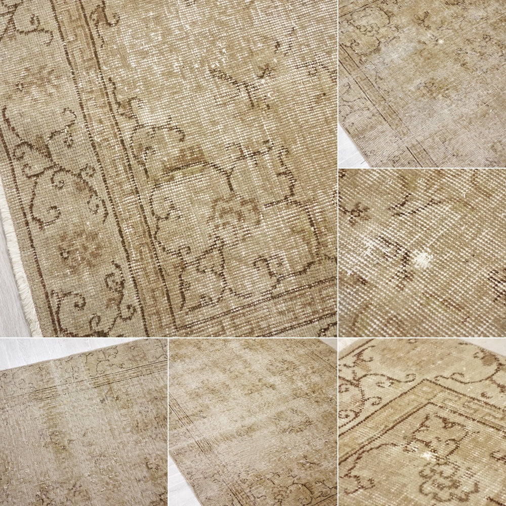 トルコ ビンテージ オーバーダイラグ 手織り キリムラグ 207cm x 103cm ヴィンテージラグ ●