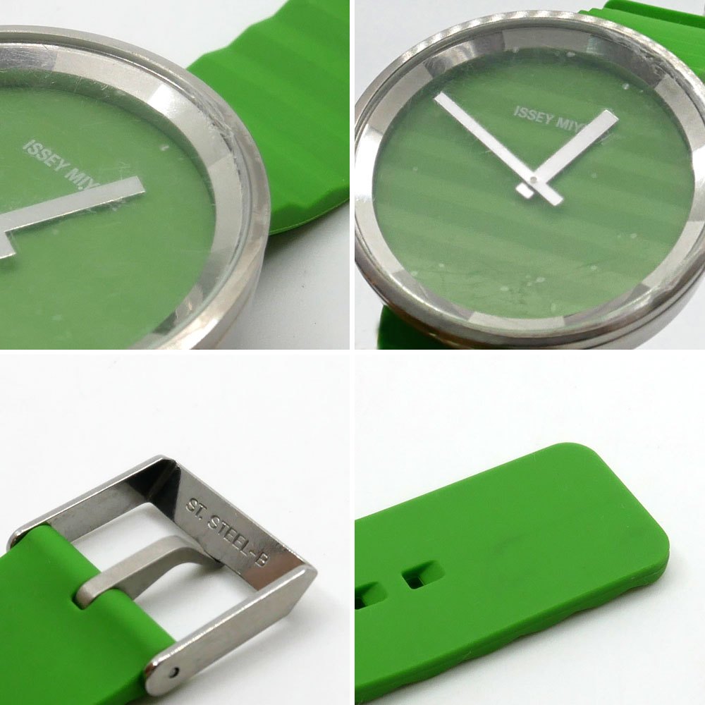 イッセイミヤケウォッチ ISSEY MIYAKE WATCH プリーズ PLEASE 腕時計 SILAAA04 グリーン ジャスパー・モリソン Jasper Morrison 定価¥22,050- ●