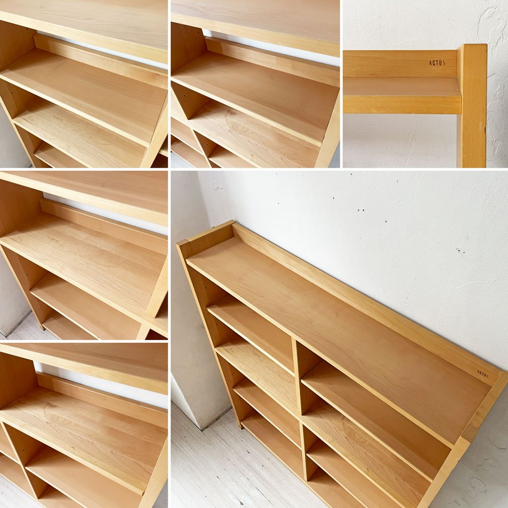 アクタス ACTUS アクタスキッズ エコール ECOLE オープンシェルフ ブックシェルフ W110cm アルダー材 ナチュラル 廃盤 ★