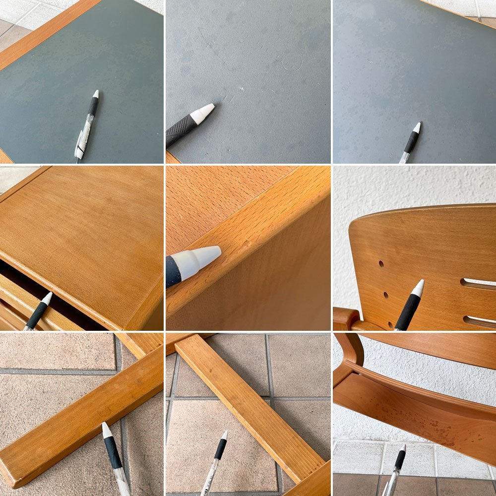 フォルミオ Formio ビーチ材 KF-01 デスク & KF-02 デスクチェア & KF-09 デスクワゴン 3点セット リバーシブル天板 阿久津雄一 デンマーク グッドデザイン賞 ◇