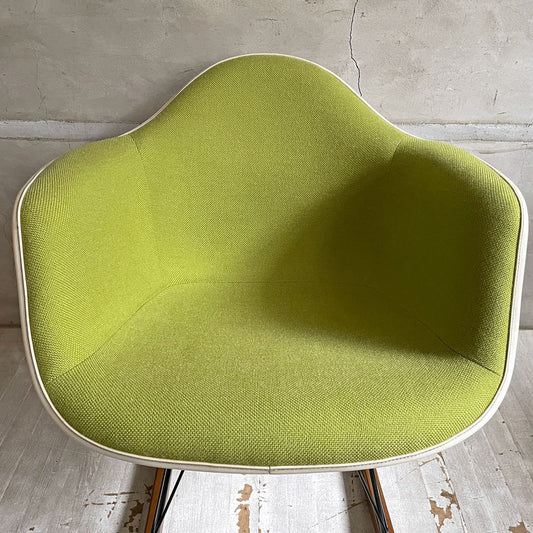 ハーマンミラー Herman Miller アームシェルチェア セカンド 2nd ビンテージ FRP アプホルスター ロッカーベース イームズ ミッドセンチュリー 生地張替え済 ♪