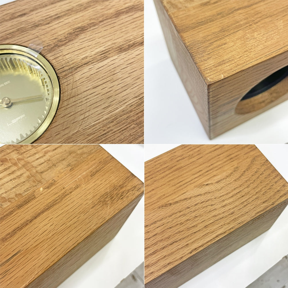 レフ アムステルダム LEFF Amsterdam チューブウッドクロック ブラス×ブラウン TUBE WOOD CLOCK brass×brown 置時計 テーブルクロック オーク材 ピート・ヘイン・イーク Piet Hein Eek 箱付き ●