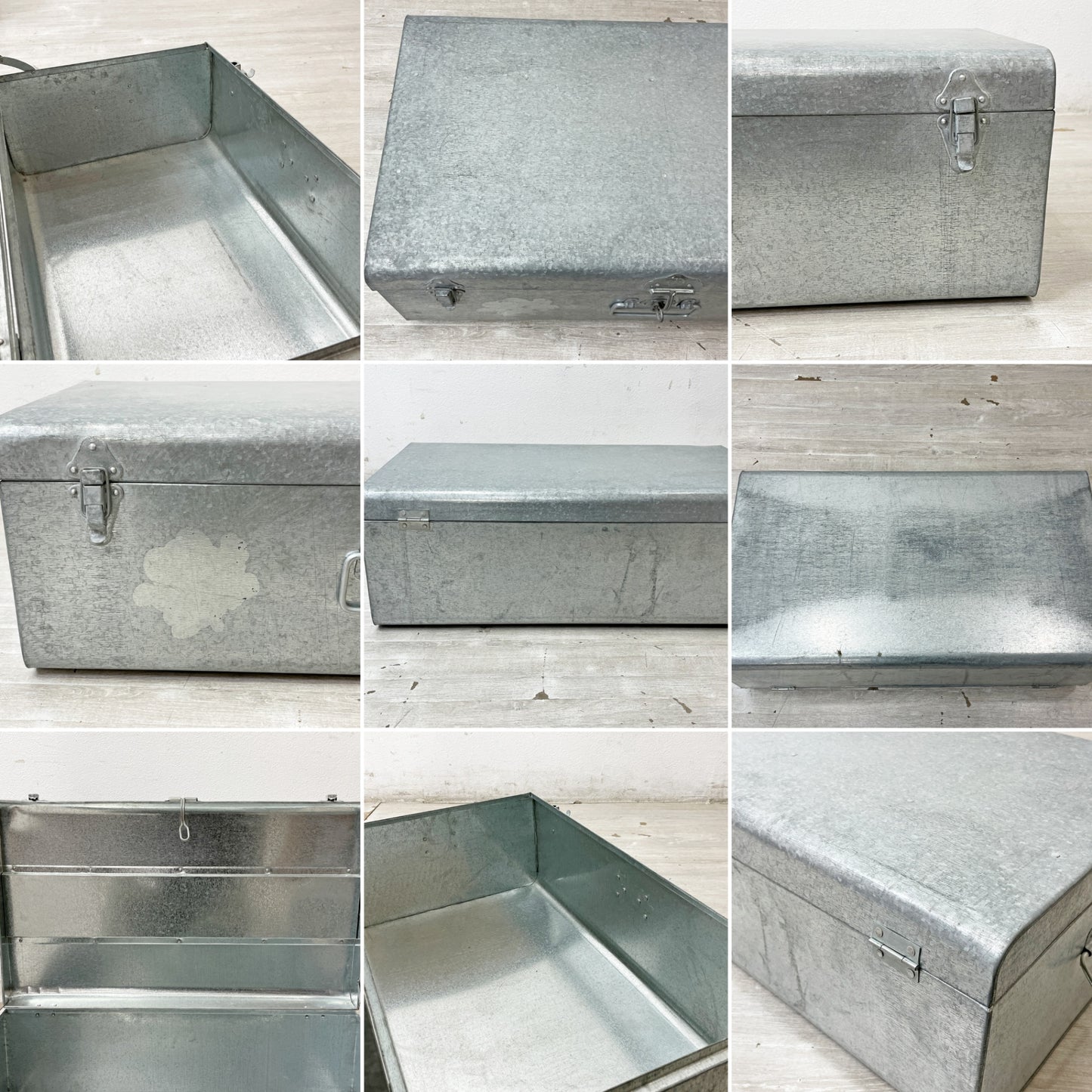 ザ・コンランショップ THE CONRAN SHOP ガルバナイズドトランク Galvanized Trunk 3点セット スーツケース ツールボックス ブリキ 廃番 ●