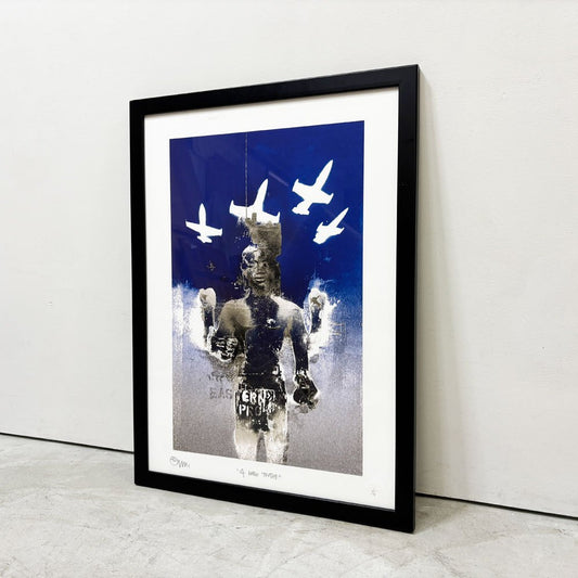 ロバート・デル・ナジャ Robert Del Naja 3D シルクスクリーン ”4 Noble Truths” サイン&POWエディションナンバー入り 45/50 Massive Attack メンバー スクリーンサイズ 37.5×59cm 額装品 ●