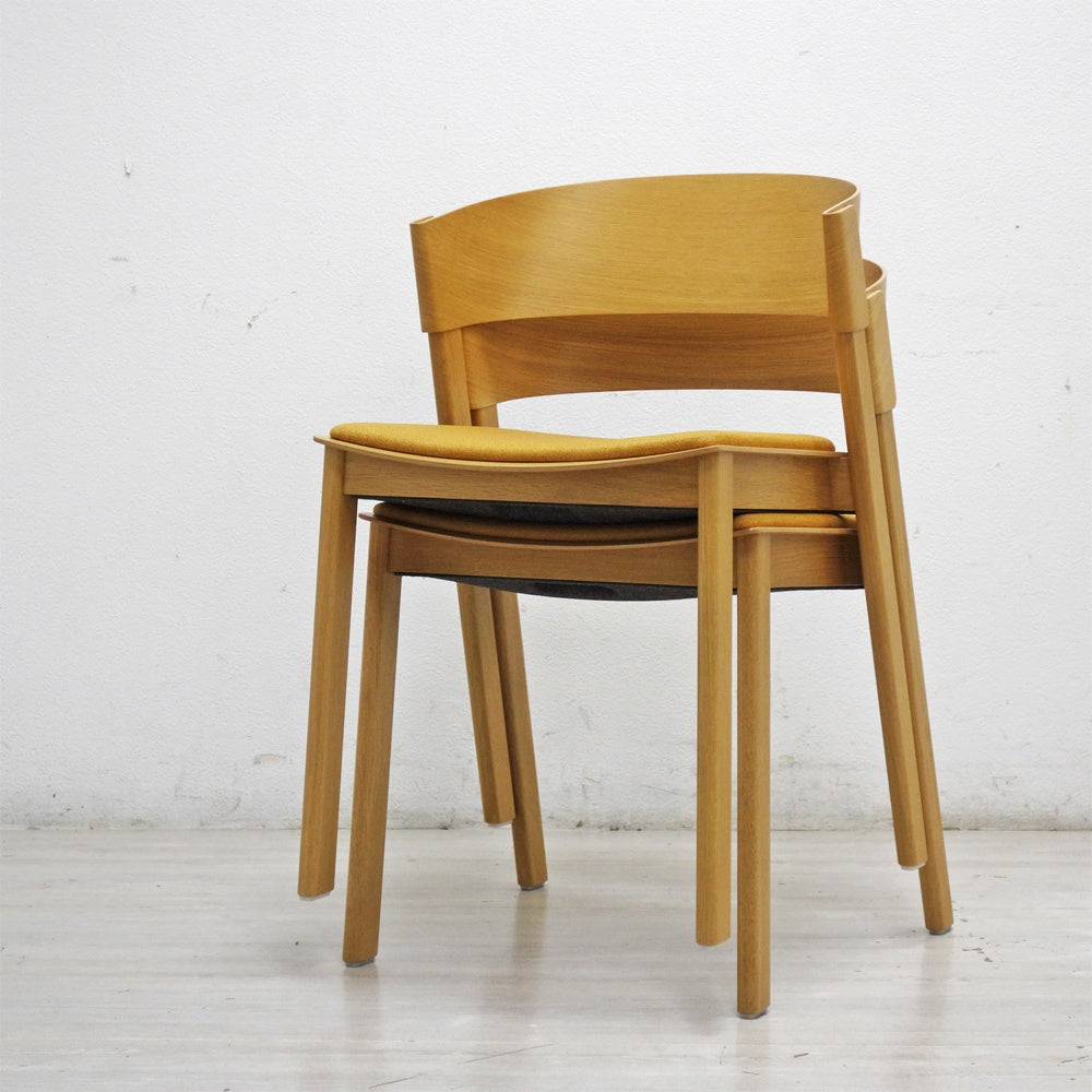 ムート muuto カバーサイドチェア Cover Side Chair ダイニングチェア スタッキング オーク材 布座 クヴァドラ生地 トーマス・ベンゼン イエロー A ●