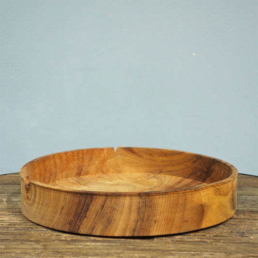 運天達也 木製 丸盆 深皿 29cm トレイ 現代作家 ◎