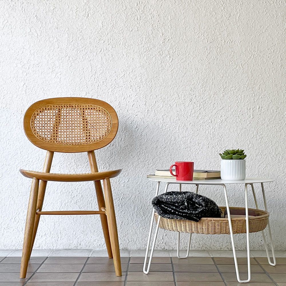 イデー IDEE ワラビー ローテーブル WALLABY LOW TABLE ラウンド スチール ラタン ナチュラルモダン ◇