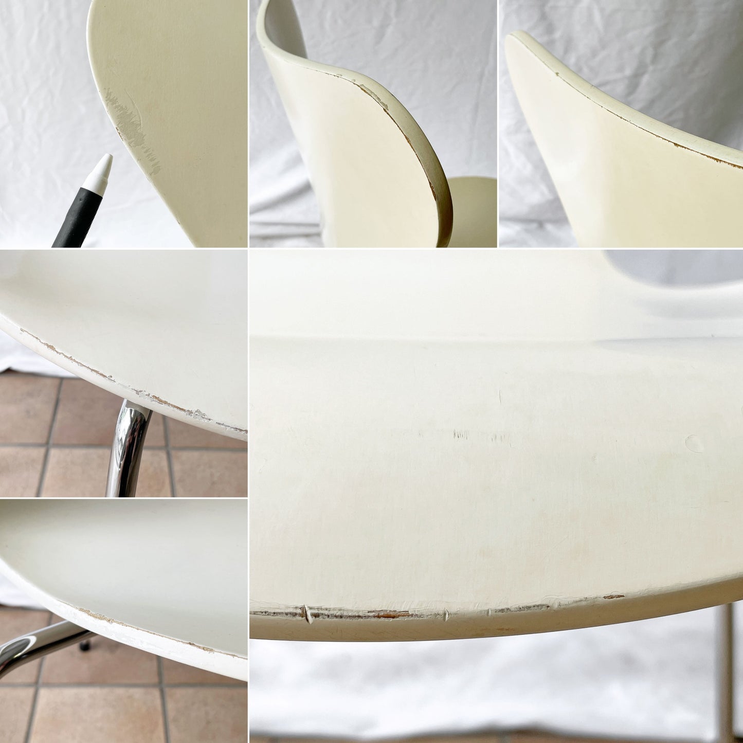 フリッツハンセン Fritz Hansen 3107 セブンチェア ラッカー ホワイト スタッキング アルネ・ヤコブセン デンマーク 北欧家具 B ◇