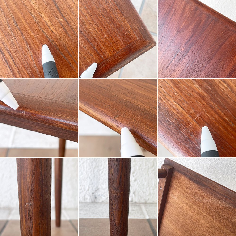 北欧ビンテージ Scandinavia Vintage サイドテーブル チーク材 スクエア W38cm ネストテーブル 1台のみ 北欧家具 ◇