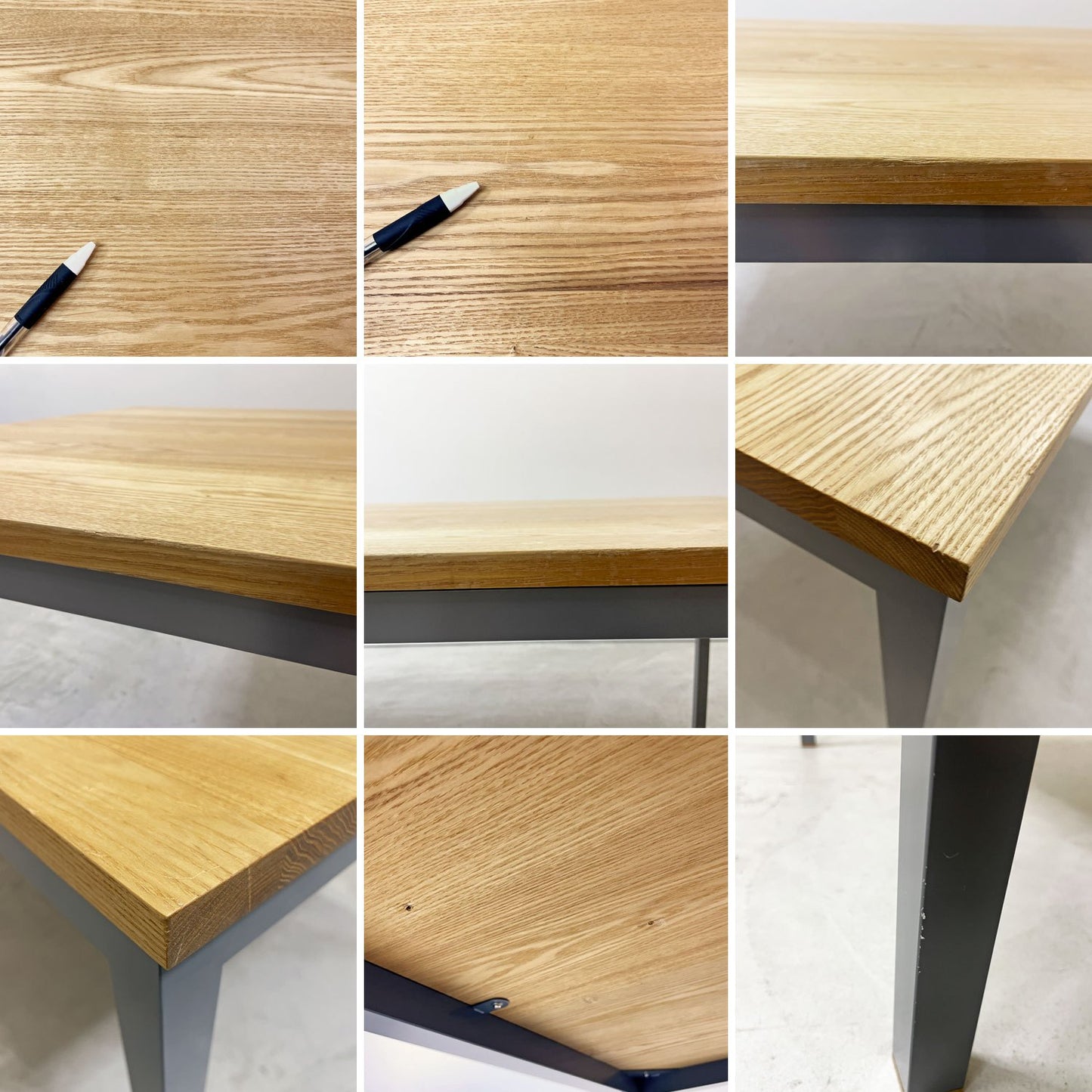 ノートファニチャー NAUT furniture アトリエテーブル Atelier table ダイニングテーブル タモ無垢材 スチールレッグ ナチュラル ●