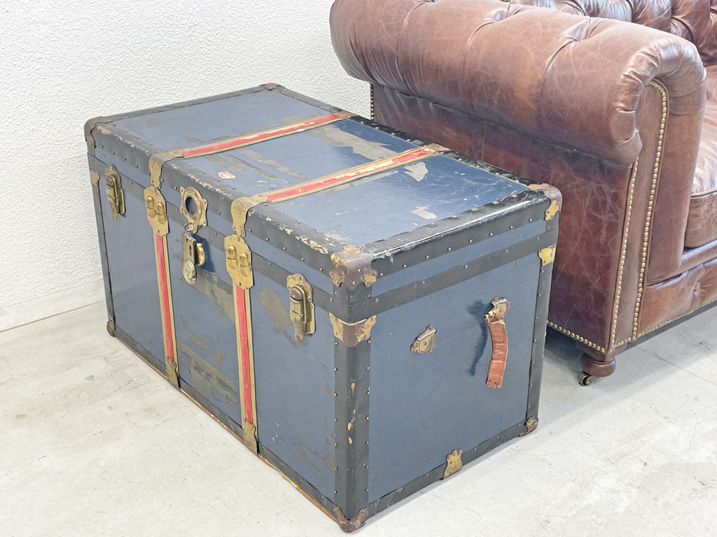 ラングミュア ラゲッジ Langmuir LUGGAGE スチーマー トランク steamer trunk ビンテージ メタルトランク チェスト カナダ製 〓