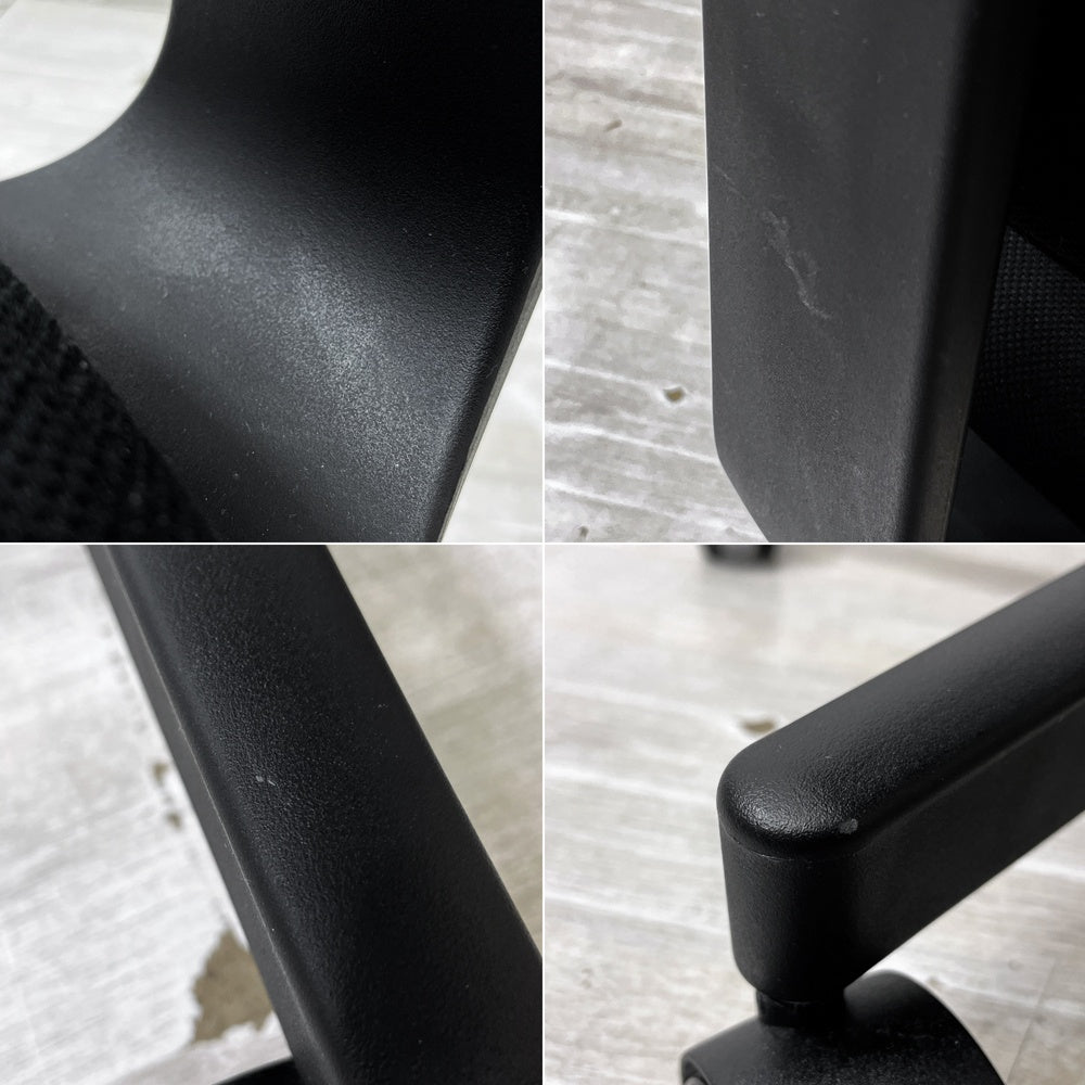 無印良品 MUJI ワーキングチェア 背座ワイドタイプ デスクチェア オフィスチェア 学習椅子 キャスター ブラック 定価¥24,900- ●