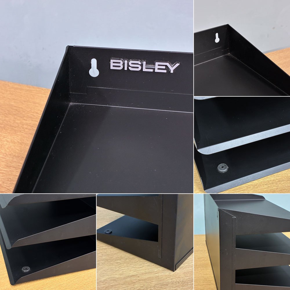 ビスレー BISLEY 3段 レターラック ブラック 書類棚 A4サイズ 横型 W38.5cm 壁掛け可 デスクアクセサリー 英国 ◎