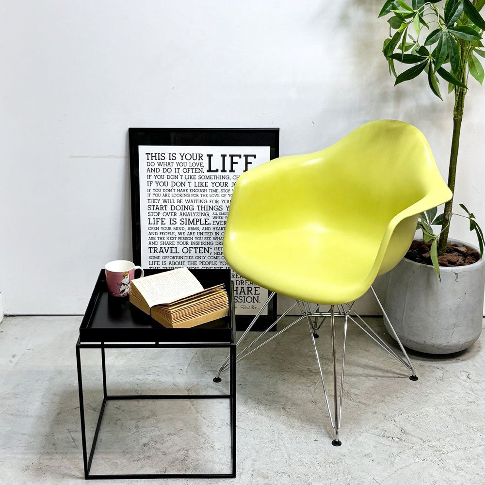 ヴィトラ vitra アームシェルチェア エッフェルベース ポリプロピレン製 ライムイエロー C&R イームズ ミッドセンチュリー ●