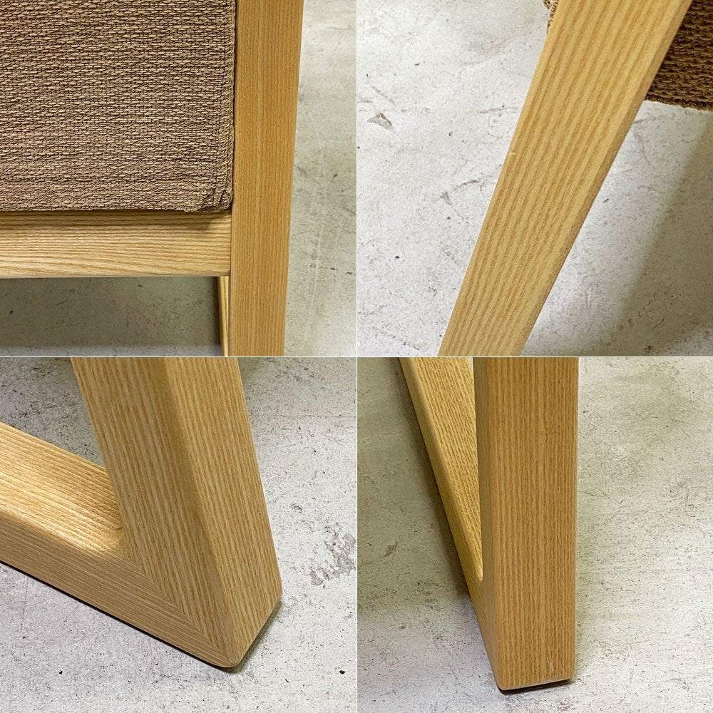 平田椅子製作所 HIRATA CHAIR ポーザハイ POSA Hi ラウンジチェア Lサイズ アッシュ無垢材 ファブリック ベージュ系 諸富家具 ●