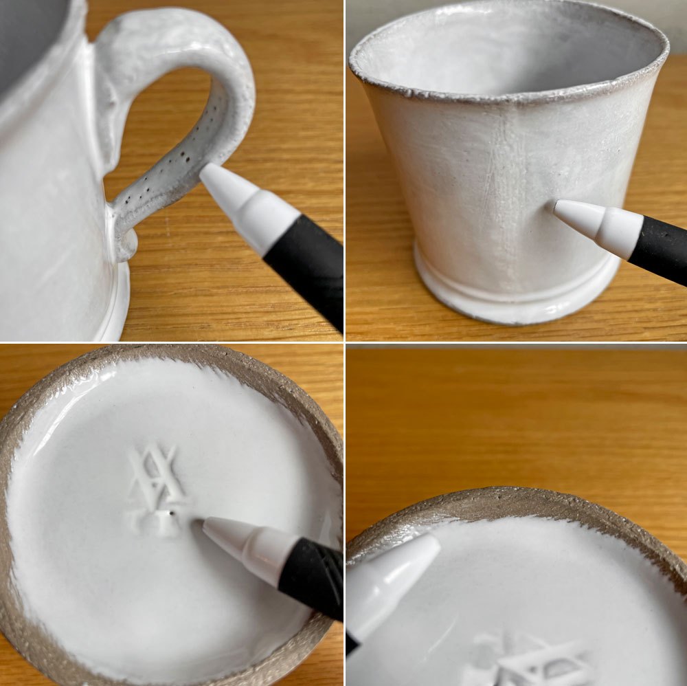 アスティエ・ド・ヴィラット Astier de Villatte コルベール Colbert コーヒーカップ H7.5cm フランス 陶器 定価¥22,770- B ♪
