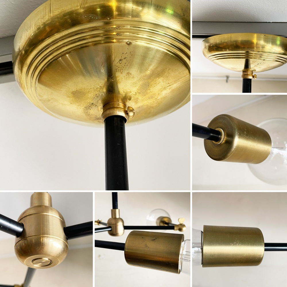 アクメファニチャー ACME Furniture ソリッドブラスランプ 3アーム ブラックアーム SOLID BRASS LAMP 真鍮 シーリングライト ミッドセンチュリー 廃番カラー 参考定価¥106,700- ■