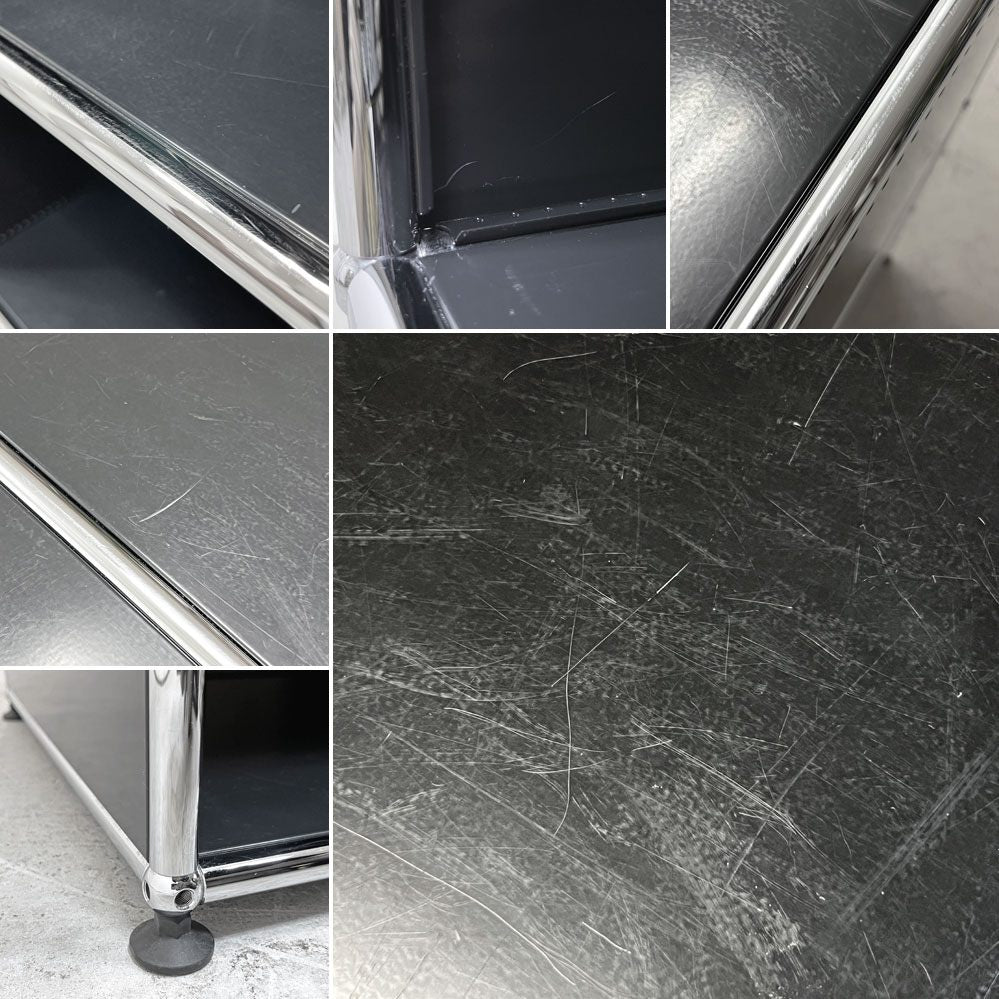 ユーエスエムハラー USMハラー USM Haller キャビネット オープンシェルフ 2列3段 オープン W152cm グラファイトブラック モダンデザイン スイス ●