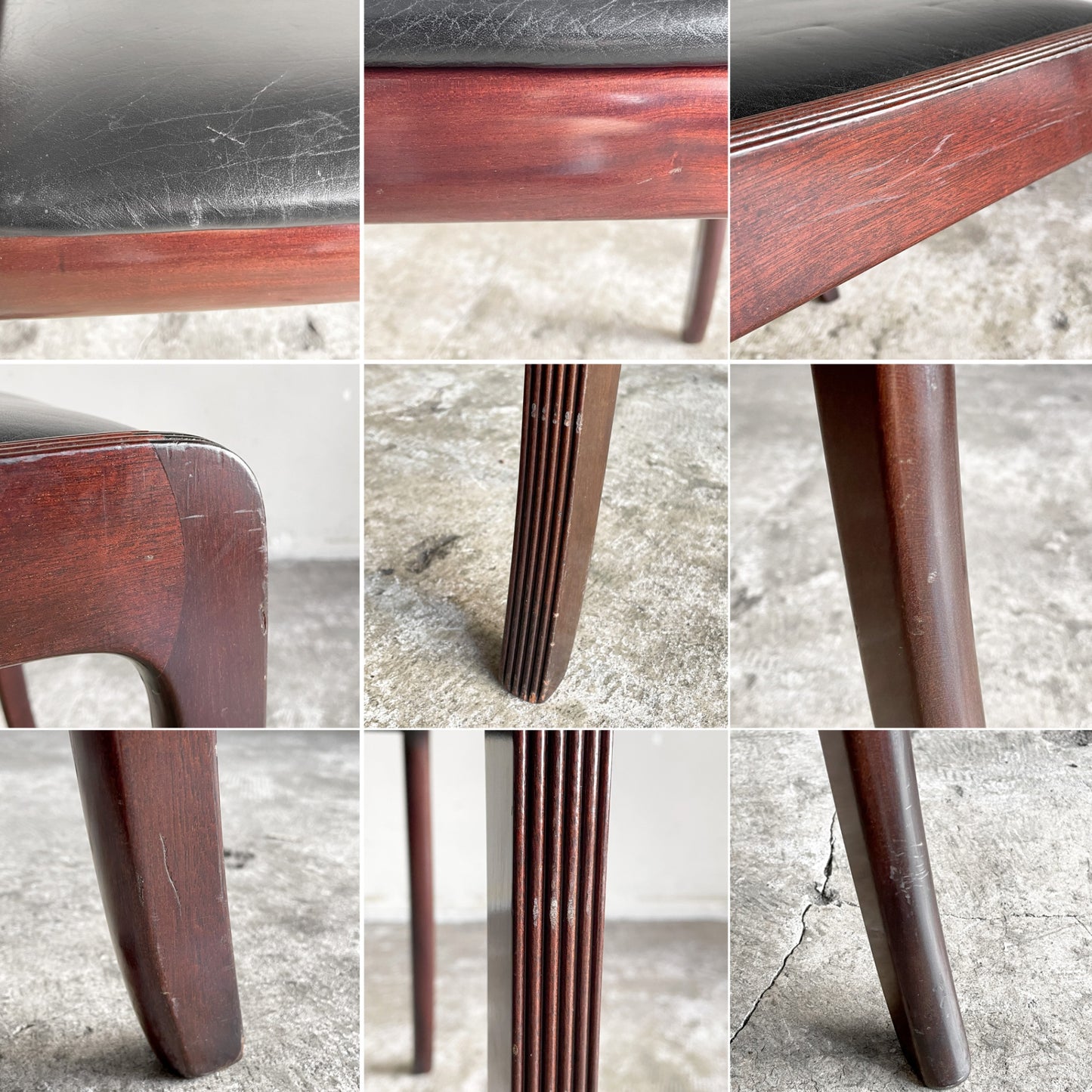 P.Jeppesen レッドブルーチェア Red blue chair ダイニングチェア マホガニー材 ビニールレザー 合成皮革 オーレヴァンシャー Ole Wanscher 北欧ビンテージ ■