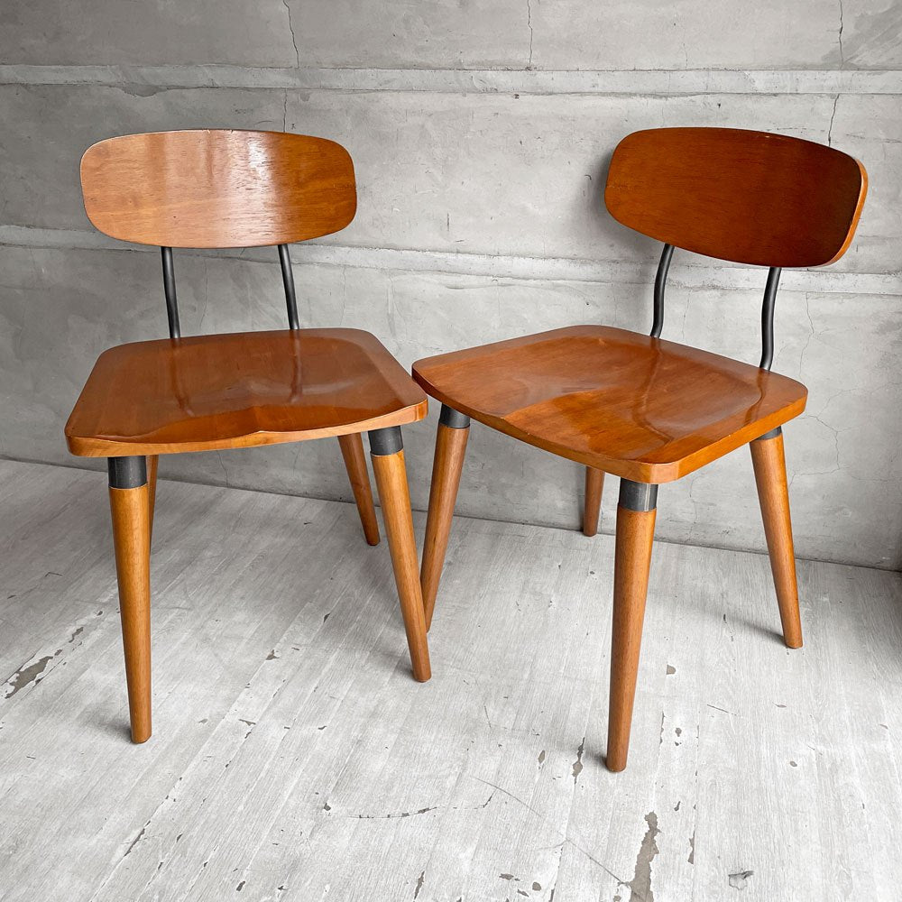 アクメファニチャー ACME Furniture ストランド チェア STRAND CHAIR ダイニングチェア 無垢材 アイアン ブラックペイント 板座 座繰り A ♪