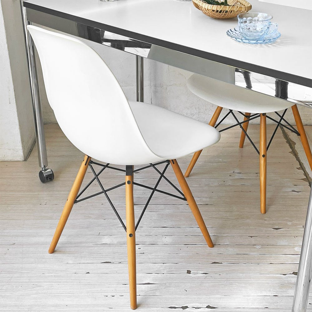 ハーマンミラー Herman Miller サイドシェルチェア ポリプロピレン ホワイト ドゥエルレッグ C&R イームズ ミッドセンチュリー B ★