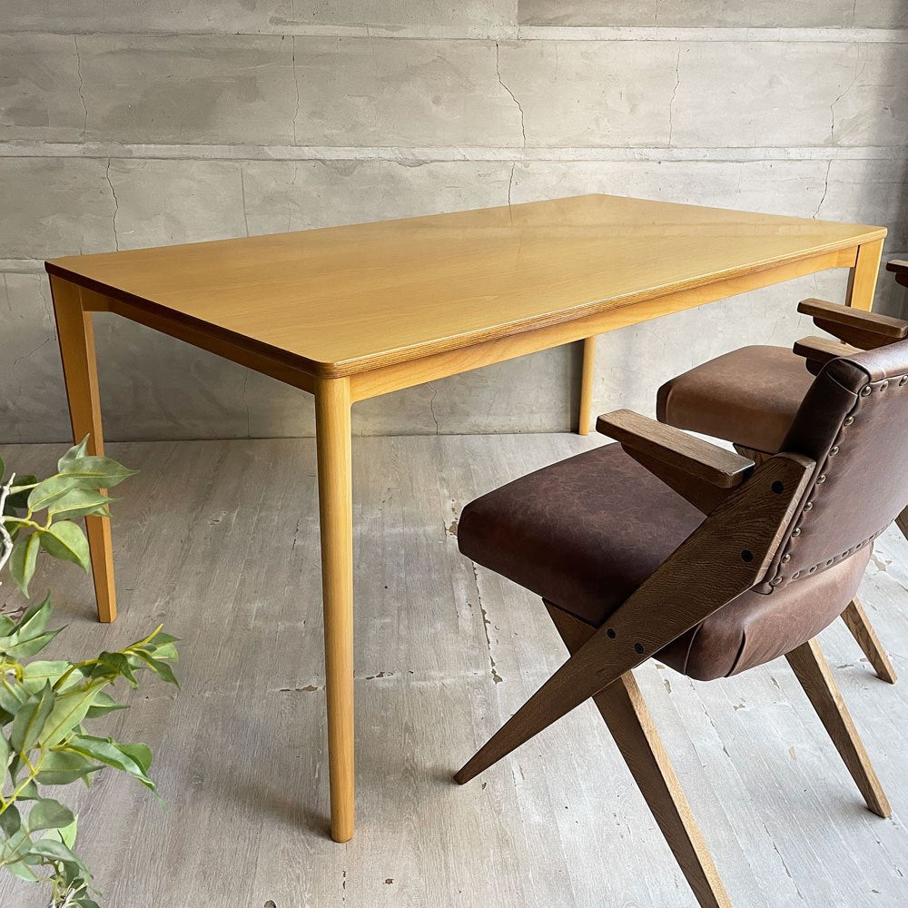 天童木工 Tendo ダイニングテーブル 食堂テーブル T-2720NA-ST ナラ材 水之江忠臣 w150cm 参考定価¥121,000-