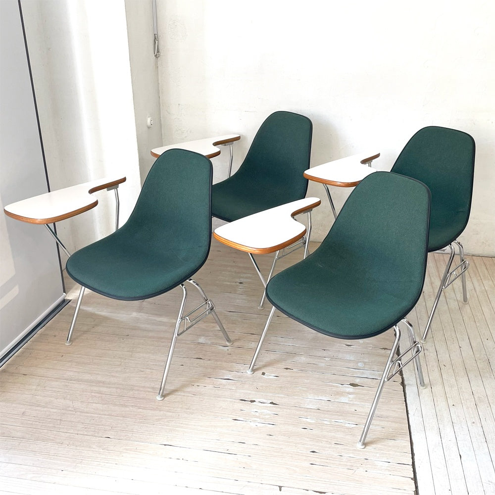 ハーマンミラー Herman Miller サイドシェルチェア セカンド 2nd ビンテージ アプホルスター スクールベース スタッキングベース 肘掛けテーブル付 イームズ ミッドセンチュリー G ★