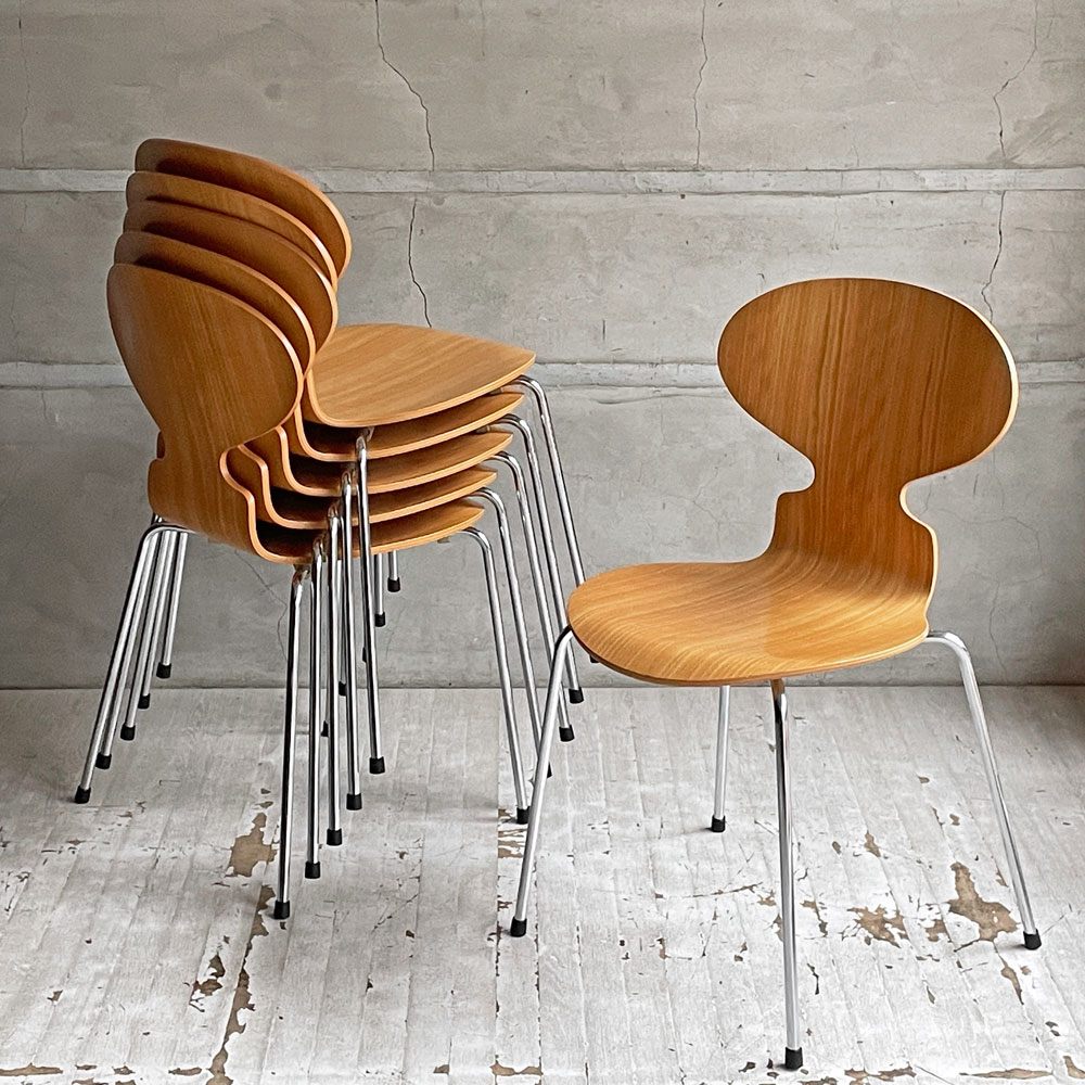 フリッツハンセン Fritz Hansen 3101 アントチェア 4本脚 ナチュラルビーチ材 ラッカー仕上げ アルネ・ヤコブセン 北欧家具 B ♪