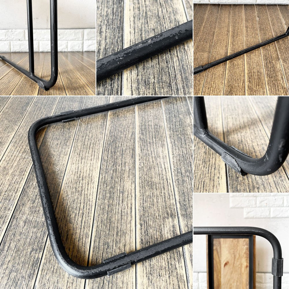 ライフファニチャー LIFE FURNITURE オークサイドテーブル U OAK SIDE TABLE コの字型 アイアン脚 H50cm 定価¥17,600- ◎