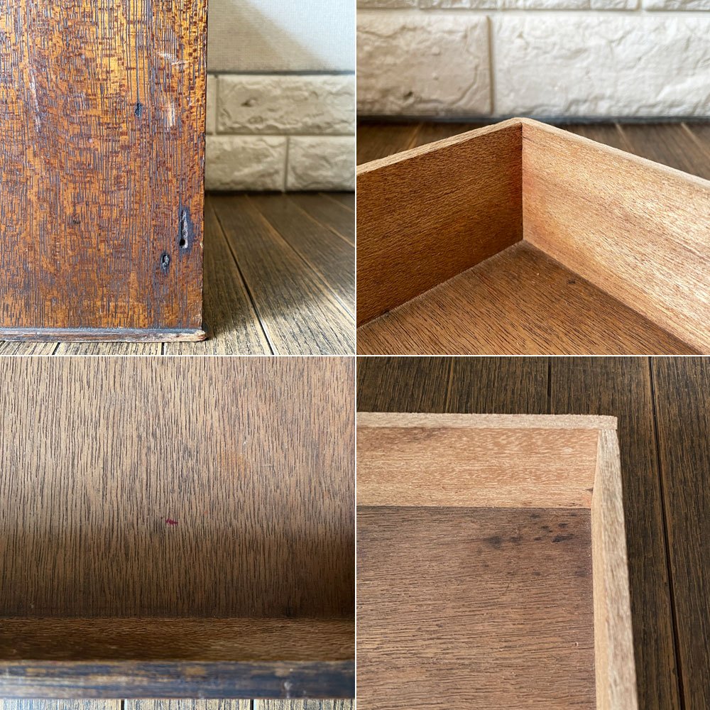 ジャパンビンテージ Japan Vintage 古い木味のスモールキャビネット 抽斗1杯 本棚 文庫箱 W36cm 昭和レトロ 古家具 ◎