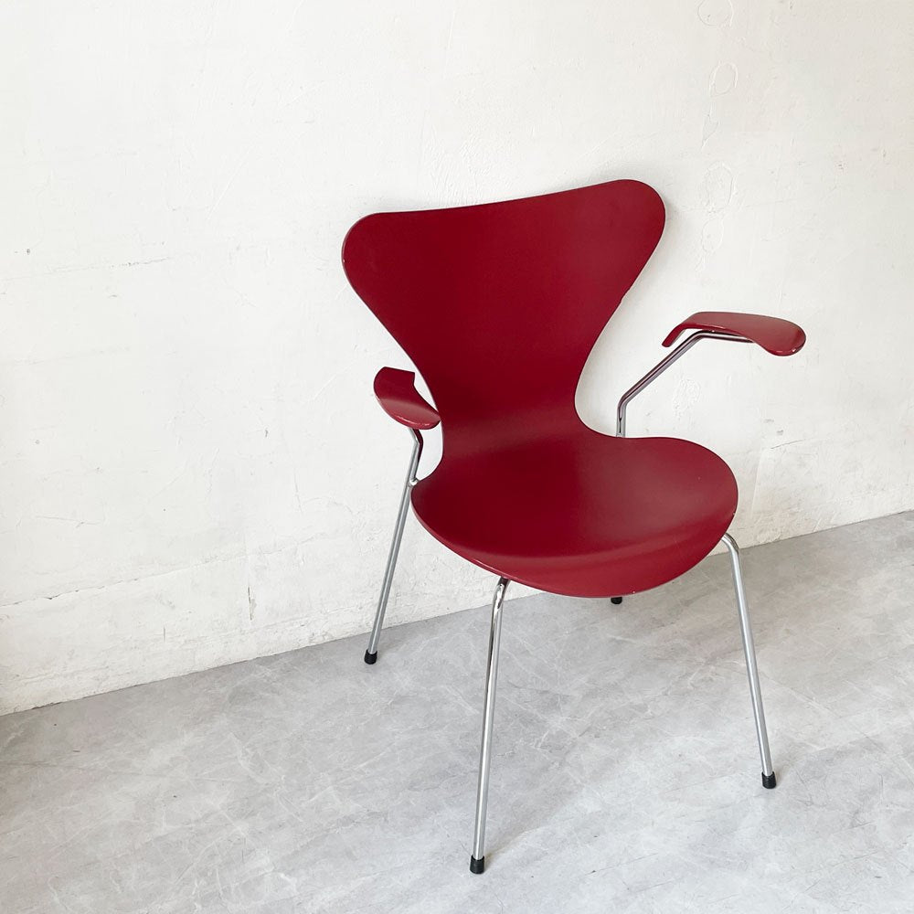 フリッツハンセン Fritz Hansen 3207 セブンチェア アームチェア ラッカー ベネチアンレッド アルネ ヤコブセン 北欧家具 ★