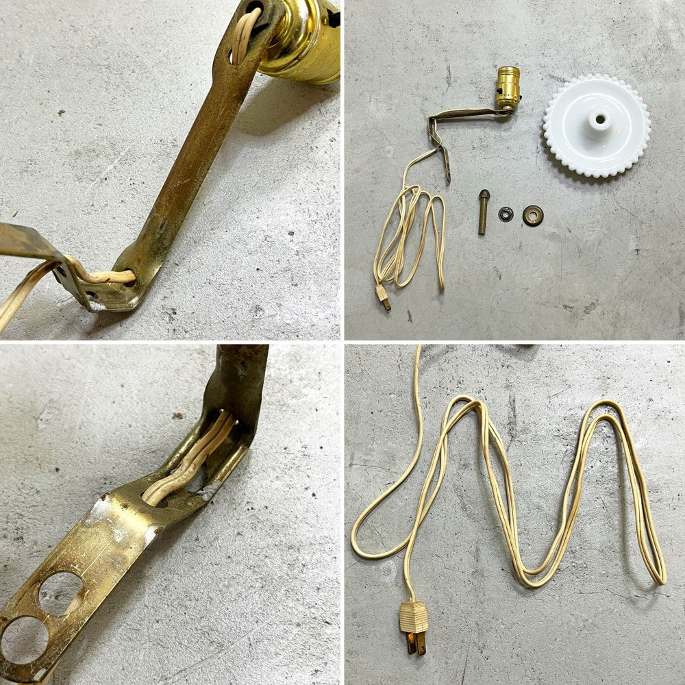 USビンテージ US vintage ウォールランプ ミルクガラス 真鍮 シェードなし アールデコ ●