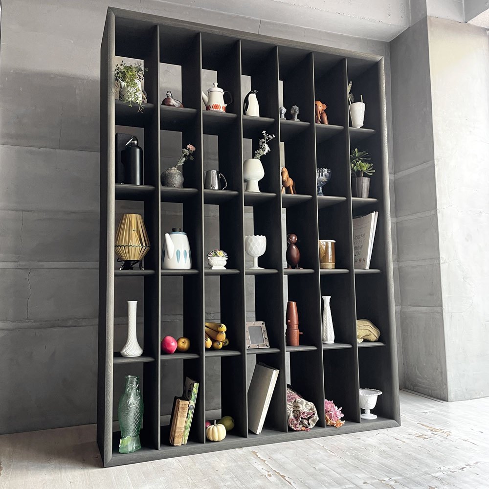 タイムアンドスタイル TIME&STYLE コモレビシェルフ Komorebi shelf BDTC-306 オーク材 チャコールグレー オープンシェルフ 飾り棚 本棚 ディスプレイラック 間仕切り モダンデザイン 定価¥660,000- ♪