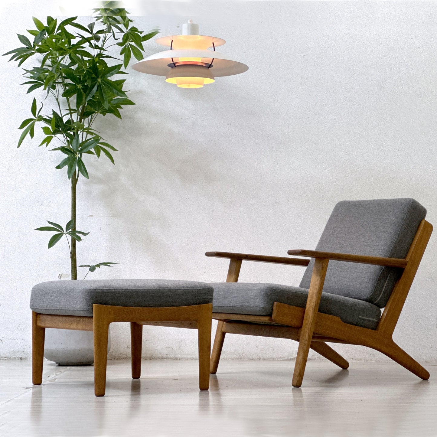 ゲタマ GETAMA GE290 ハンス・J・ウェグナー Hans J. Wegner オーク材 イージーチェア 一人掛け ソファ 北欧 ヴィンテージ ●