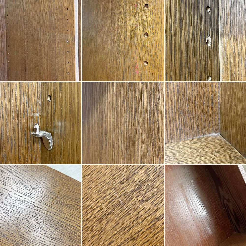 上坂木材 ブルックス Brooks ブックボード 本棚 ガラス収納棚 ナラ材 W90.5cm ヨーロピアンクラシカルスタイル IDC大塚取扱 旭川家具 〓